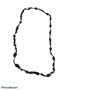 Brown Seed Necklace 35 Inch Sunflower Seed Beads